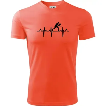 EKG stolní tenista stojící - Pánské triko Fantasy sportovní (dresovina) - XL ( Neonově oranžová )