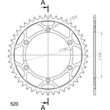 Řetězová sada pro motocykl Řetězová rozeta SUPERSPROX RFE-460:45-BLK černý 45 zubů, 520
