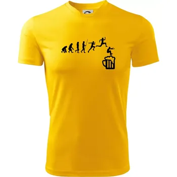 Pánské tričko Evoluce pivo skok - Pánské triko Fantasy sportovní (dresovina) - S ( Žlutá )