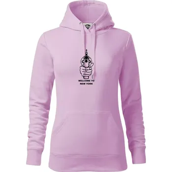 Dámská mikina Welcome to NYC - Mikina dámská Cape s kapucí - S ( Orchid )