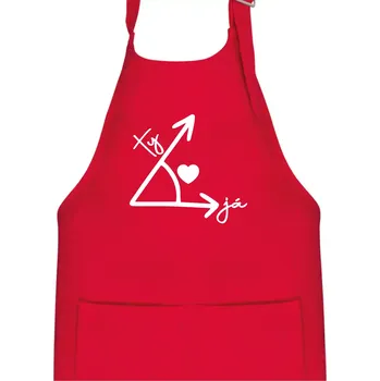 Kuchyňská zástěra Matematika láska - Dětská zástěra na vaření - Univerzální velikost ( Červená )