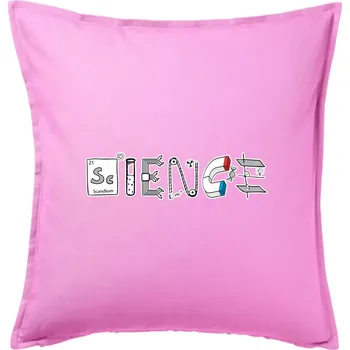 Polštář Science věda nápis - Polštář 50x50 - 50x50 - Pouze potah ( Růžová )