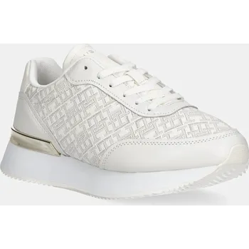 Dámské tenisky Kožené tenisky Tommy Hilfiger CHIC MONOGRAM RUNNER FW0FW09051 béžová 01X, EUR 40