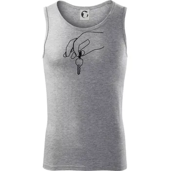 Klíče a ruka jedním tahem - Tílko pánské Core - XL ( Tmavě šedý melír )