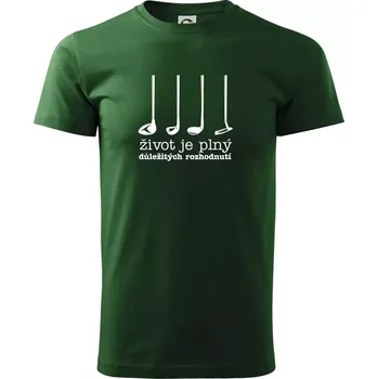 Golf - důležitá rozhodnutí - Triko extra velké (5-8XL) - 6XL ( Lahvově zelená )