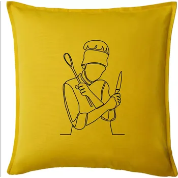 Polštář Kuchař jedním tahem - Polštář 50x50 - 50x50 - Pouze potah ( Žlutá )