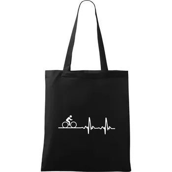 Nákupní taška Cyklo ekg - kolo - Taška bavlněná - 42 x 38 cm ( Černá )