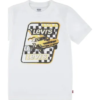 Chlapecké tričko Dětské tričko Levi's RACE TO THE FINISH TEE bílá barva, s potiskem, 8EN609 00X, vel. 98