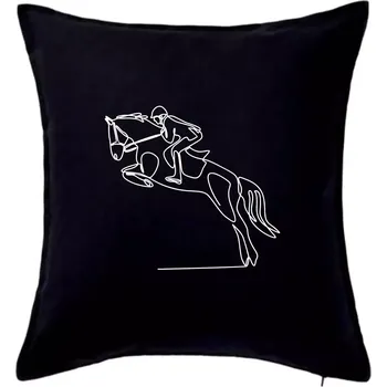 Polštář Jízda na koni jedním tahem - Polštář 50x50 - 50x50 - Pouze potah ( Černá )