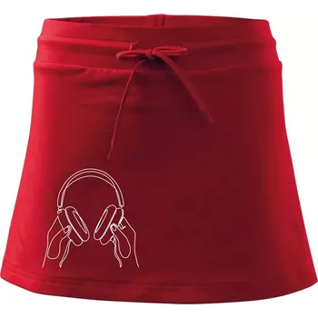 Dámská sukně Sluchátka jedním tahem - Sportovní sukně - two in one - XL ( Červená )