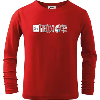 Chlapecké tričko Science věda nápis - Triko dětské Long Sleeve - 122 cm/6 let ( Červená )