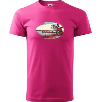 Pánské tričko Kombajn vintage - Klasické pánské triko vyšší gramáže - XS ( Purpurová )