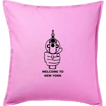 Polštář Welcome to NYC - Polštář 50x50 - 50x50 - Včetně výplně ( Růžová )