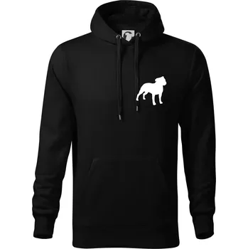 Pánská mikina Americký stafordširský teriér Na prsu - Mikina pánská Cape s kapucí - 5XL ( Černá )