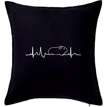 Polštář EKG morče - Polštář 50x50 - 50x50 - Pouze potah ( Černá )