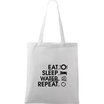 Eat sleep water polo repeat - Taška bavlněná - 42 x 38 cm ( Bílá )