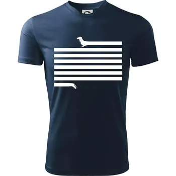 Jezevčík dlouhý - Dětské triko sportovní (dresovina) - 134 cm/8 let ( Námořní modrá (velmi tmavá - téměř černá) )