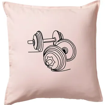 Polštář Dvě činky jedním tahem - Polštář 50x50 - 50x50 - Pouze potah ( Světle růžová )