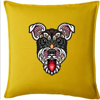 Polštář Knírač hlava barevná - Polštář 50x50 - 50x50 - Pouze potah ( Žlutá )