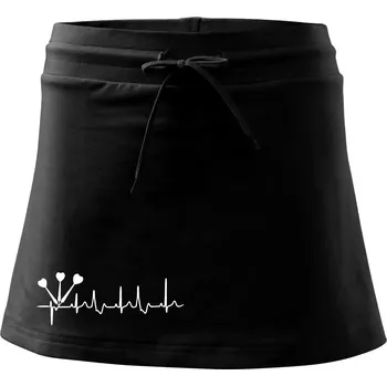 Dámská sukně EKG šipky - Sportovní sukně - two in one - XL ( Černá )