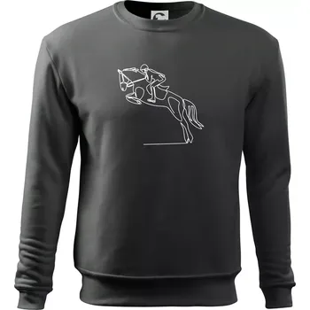 Jízda na koni jedním tahem - Mikina Essential dětská - 158 cm/12 let ( Tmavá břidlice (šedá se zeleným nádechem) )