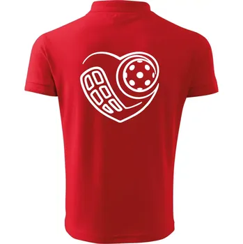 Pánská košile Florbal love - Polokošile pánská Pique Polo 203 - L ( Červená )
