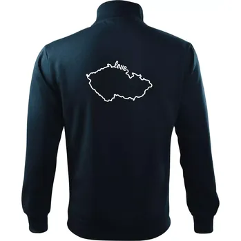 Pánská mikina Czech love mapa - Mikina bez kapuce Adventure - XL ( Námořní modrá (velmi tmavá - téměř černá) )