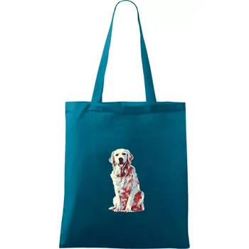 Zlatý retriever vintage - Taška bavlněná - 42 x 38 cm ( Petrolejová )