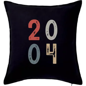 Polštář Vintage číslice 2004 - Polštář 50x50 - 50x50 - Pouze potah ( Černá )