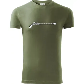 ZIP prsa - Viper FIT - Pánské zůžené tričko - M ( Khaki )