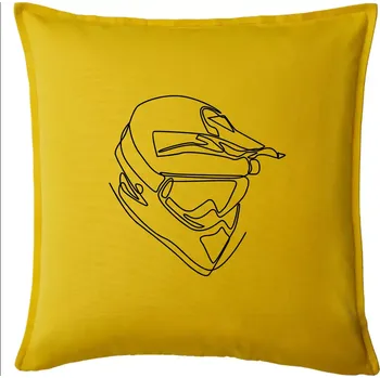 Polštář Helma, přilba jednim tahem - Polštář 50x50 - 50x50 - Pouze potah ( Žlutá )