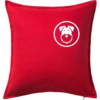 Polštář Knírač v kolečku na prsu - Polštář 50x50 - 50x50 - Pouze potah ( Červená )