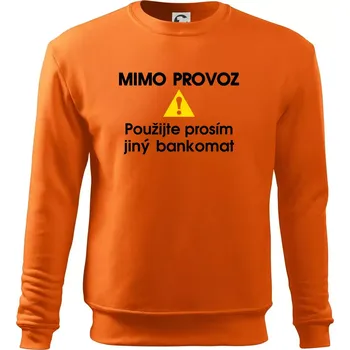 Pánská mikina Mimo provoz - použijte jiný bankomat - Mikina Essential pánská - S ( Oranžová )