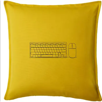 Polštář Klávesnice a myš jedním tahem - Polštář 50x50 - 50x50 - Pouze potah ( Žlutá )
