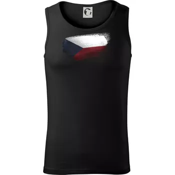 Česká vlajka okousaná - Tílko pánské Core - XL ( Černá )