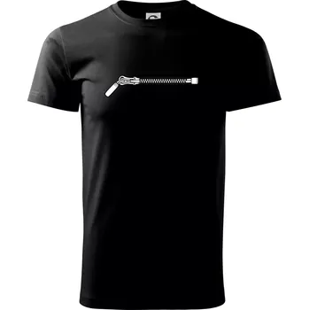 Pánské tričko ZIP prsa - Triko extra velké (5-8XL) - 7XL ( Černá )