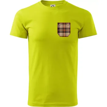 Flanelové triko hnědé - Klasické pánské triko vyšší gramáže - S ( Limetková )