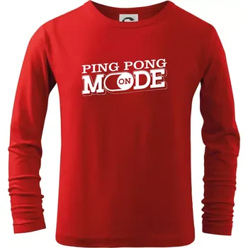 Chlapecké tričko Ping pong mode - Triko dětské Long Sleeve - 146 cm/10 let ( Červená )