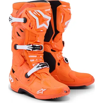 Moto obuv Motokrosové boty TECH 10 SUPERVENTED, ALPINESTARS (oranžová fluo/černá/bílá) 2026