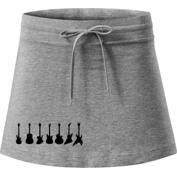 Dámská sukně Kytary v řadě - Sportovní sukně - two in one - S ( Tmavě šedý melír )