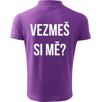 Pánská košile Zásnuby - Polokošile pánská Pique Polo 203 - 2XL ( Fialová )