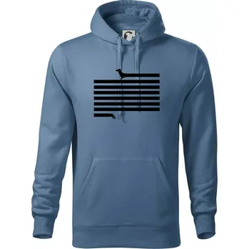 Pánská mikina Jezevčík dlouhý - Mikina pánská Cape s kapucí - L ( Denim )