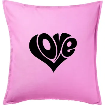 Polštář Love nápis jednoduchý - Polštář 50x50 - 50x50 - Pouze potah ( Růžová )