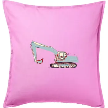 Polštář Bagr vintage - Polštář 50x50 - 50x50 - Pouze potah ( Růžová )