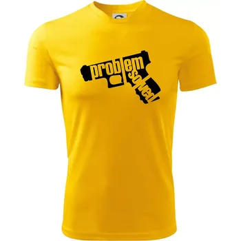 Chlapecké tričko Problém - zbraň - Dětské triko sportovní (dresovina) - 134 cm/8 let ( Žlutá )