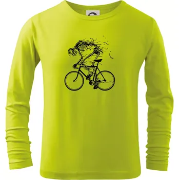 Chlapecké oblečení Cyklo kostra - Triko dětské Long Sleeve - 104-110cm / 3-4 roky ( Limetková )