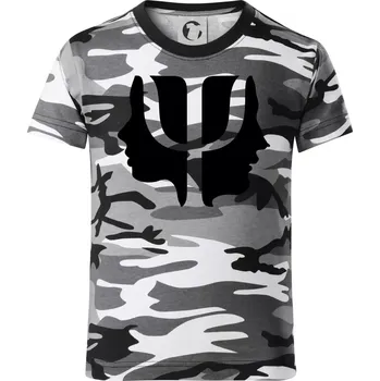 Chlapecké tričko Psychologie hlavy - Dětské maskáčové triko - 122 cm/6 let ( Šedý maskáč )