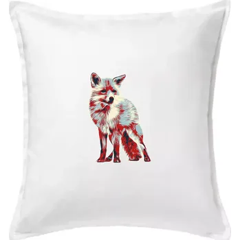 Polštář Liška vintage - Polštář 50x50 - 50x50 - Včetně výplně ( Bílá )