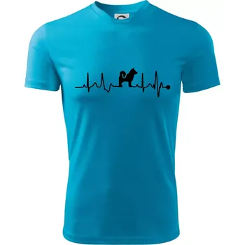 Shiba-Inu EKG - Dětské triko sportovní (dresovina) - 146 cm/10 let ( Světlý tyrkys )