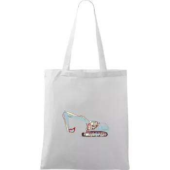 Nákupní taška Bagr vintage - Taška bavlněná - 42 x 38 cm ( Bílá )